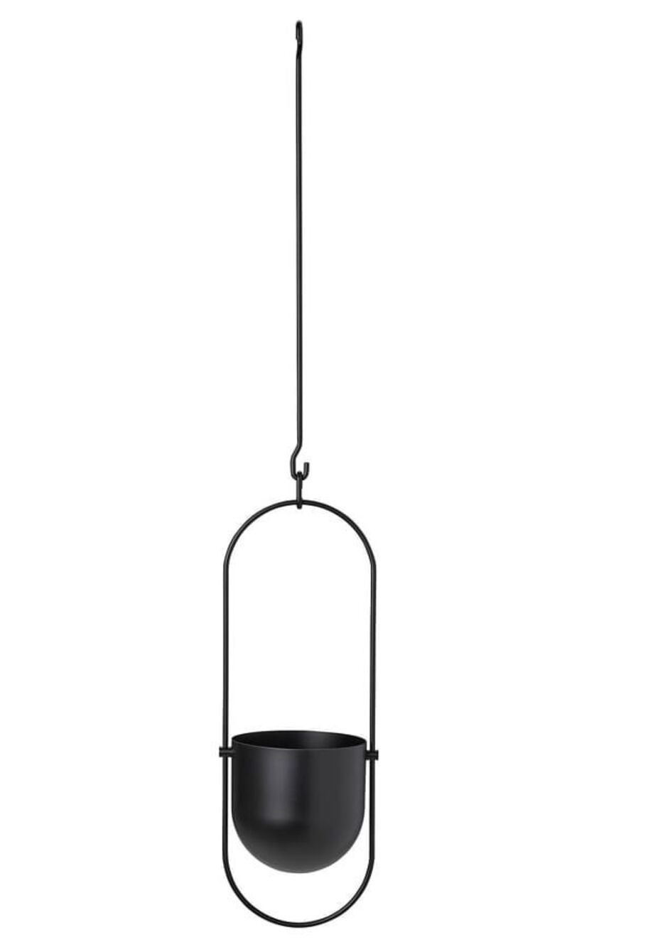 IKEA CHILISTRÅN Hanging plant planter, indoor/outdoor black, 4 ¾ "